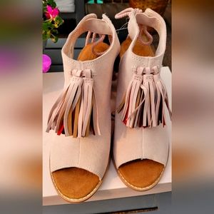 Women's Tom's Elba Blush Suede Tassel Booties